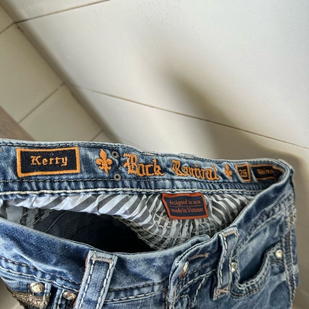 Rock Revival Women’s 26 Kerry Skinny Jeans Y2K 2000s Thick Stitch - Picture 5 of 6